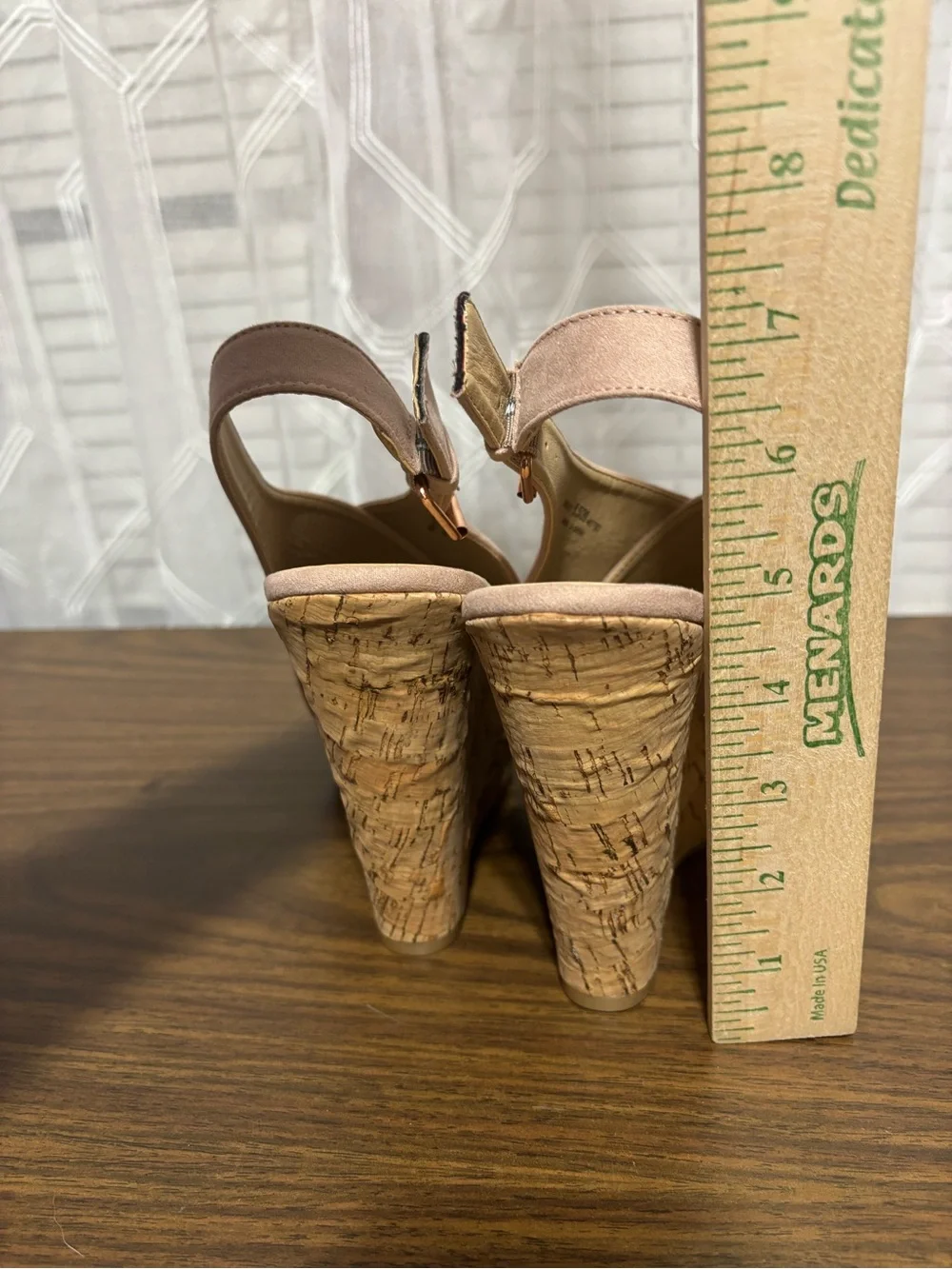 Chinese Laundry 8.5 Women’s Blush Pink Cork Wedge Slingback Sandals NWOT “MYYA”